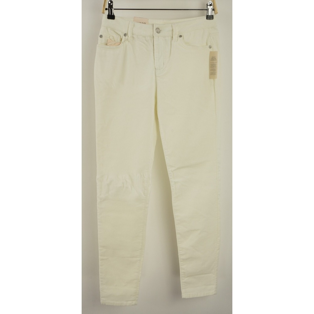 New Vince Camuto Women's 27 x 29 Ivory Cotton Corduroy 5 Pocket Skinny Jeans